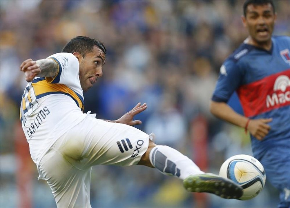 Boca's forward Carlos Tevez during a match with his hometown. BeSoccer