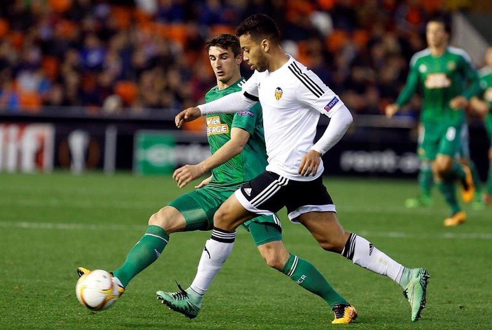 Vezo jugó varios choques de Copa con el Valencia esta temporada. EFE