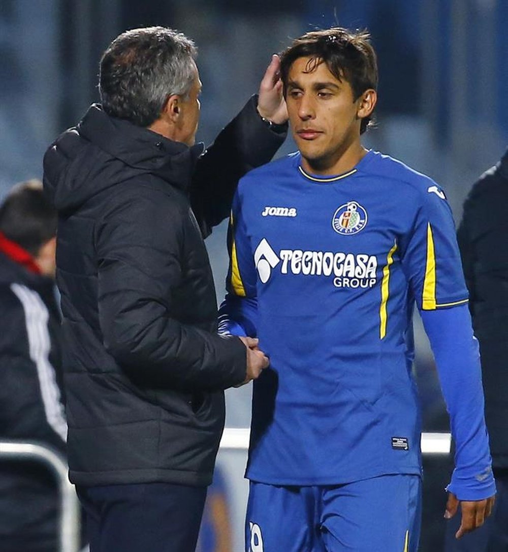 El uruguayo vio la quinta amarilla de la temporada ante la Real. EFE