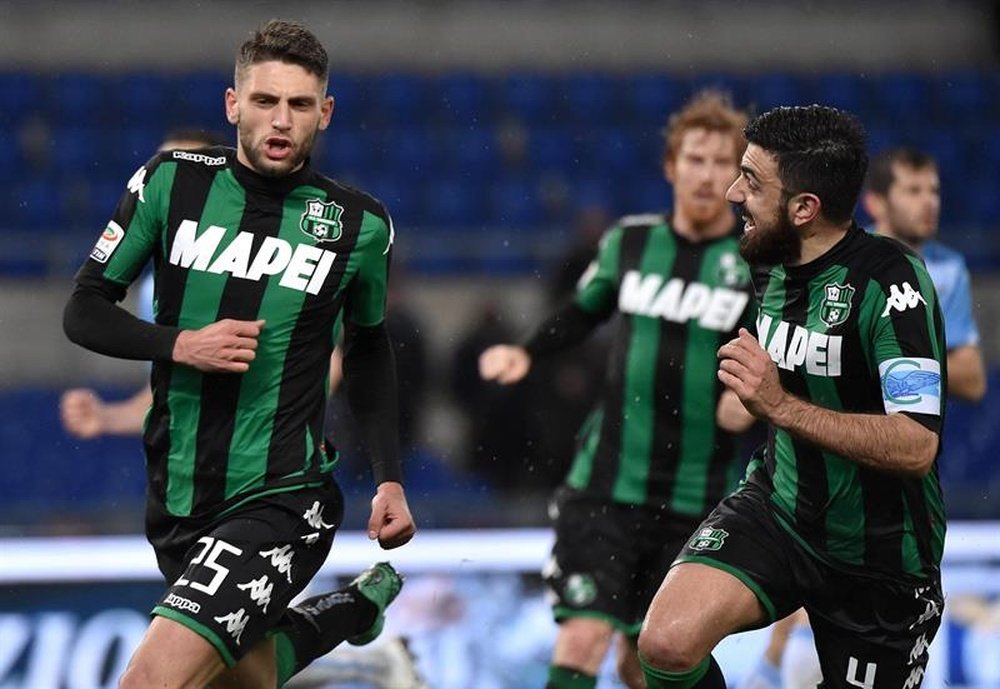 Domenico Berardi marcou o gol do Sassuolo. EFE