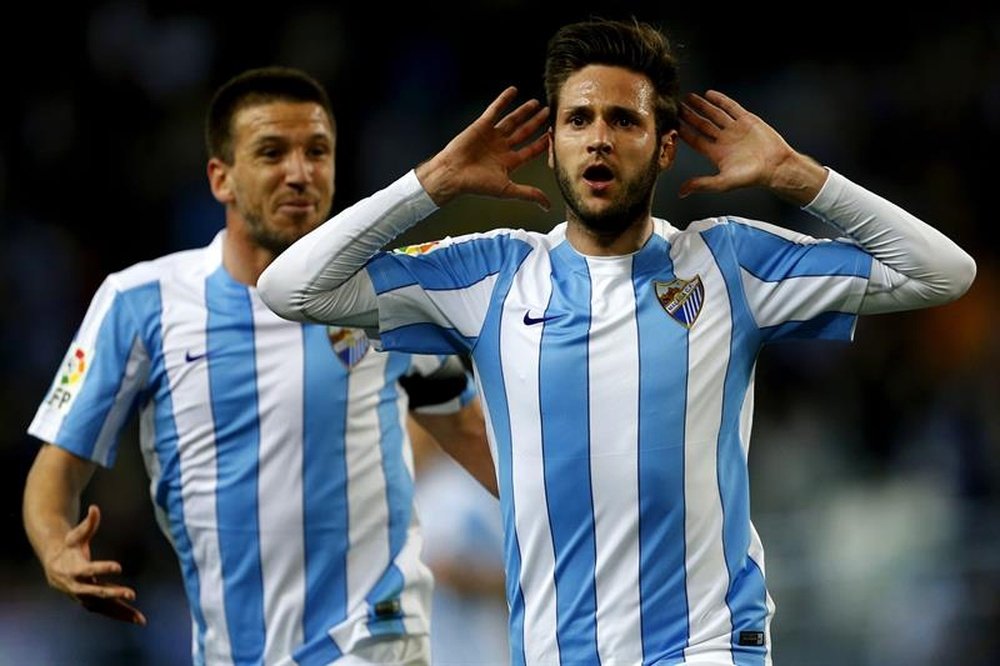 Duje Cop ha hecho historia en el Málaga consiguiendo el gol 700. EFE