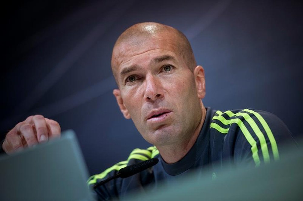 El entrenador del Real Madrid, Zinedine Zidane, durante una rueda de prensa. EFE
