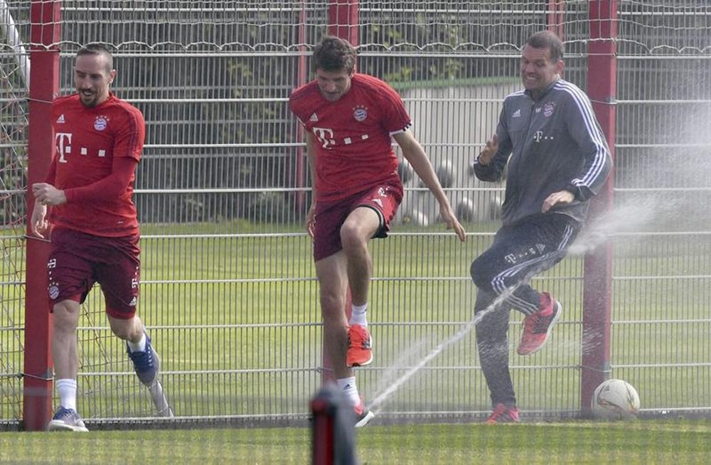 Ribery, Muller in Bayern training. EFE