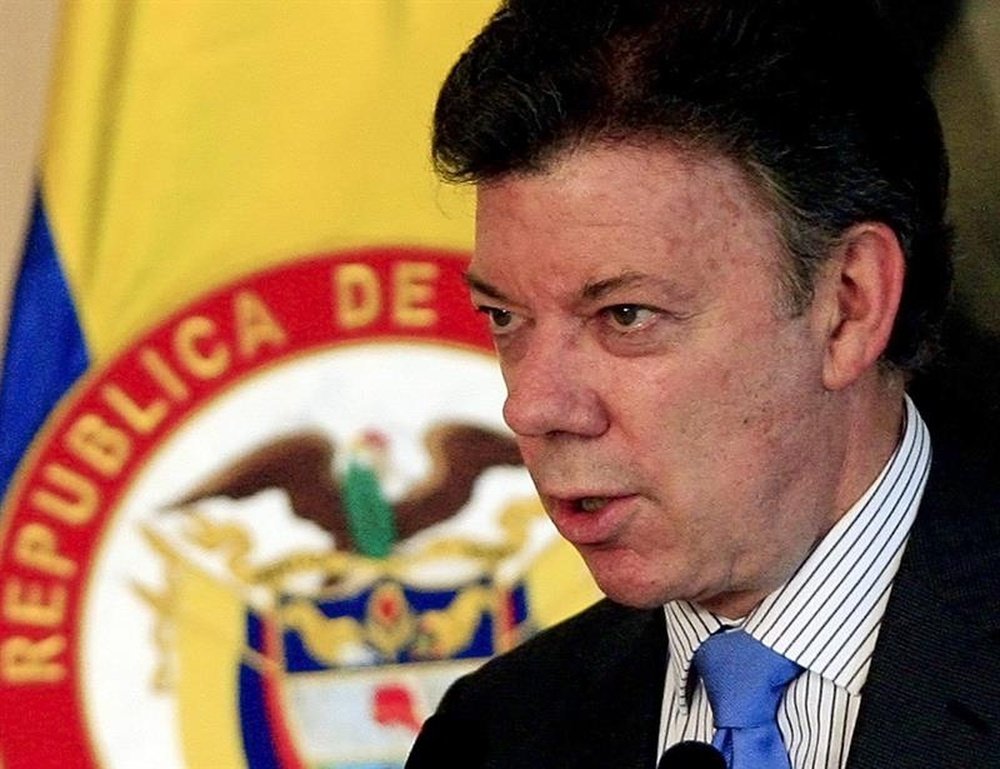 Santos celebró con mucha alegría la clasificación de Colombia. EFE/Archivo