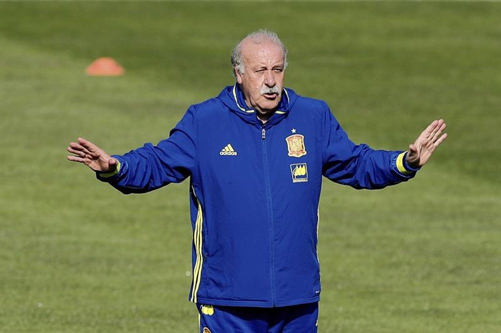 L'ancien sélectionneur de l'Espagne dans un entraînement avant l'Euro 2016. EFE
