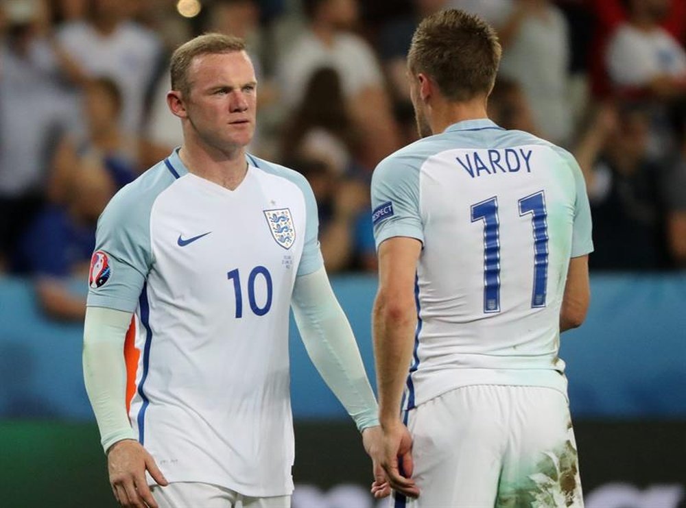 Wayne Rooney et Jamie Vardy lors d'un match de l'Euro 2016. EFE