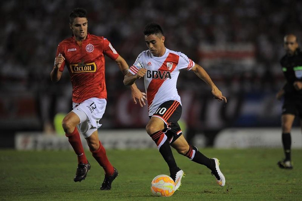 Gonzalo Martínez será baja para River Plate en los dos próximos partidos. EFE
