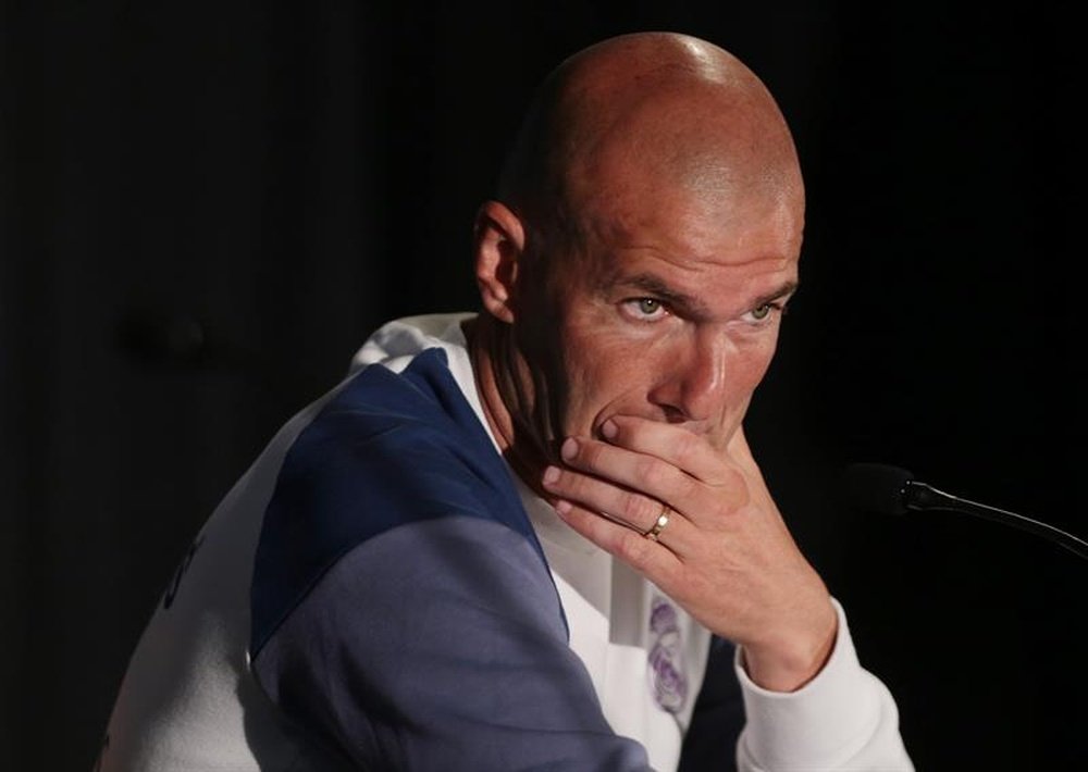 L'entraîneur du Real Madrid, Zinédine ZIdane en conférence de presse, le 26 juillet 2016 à Ohio. EFE