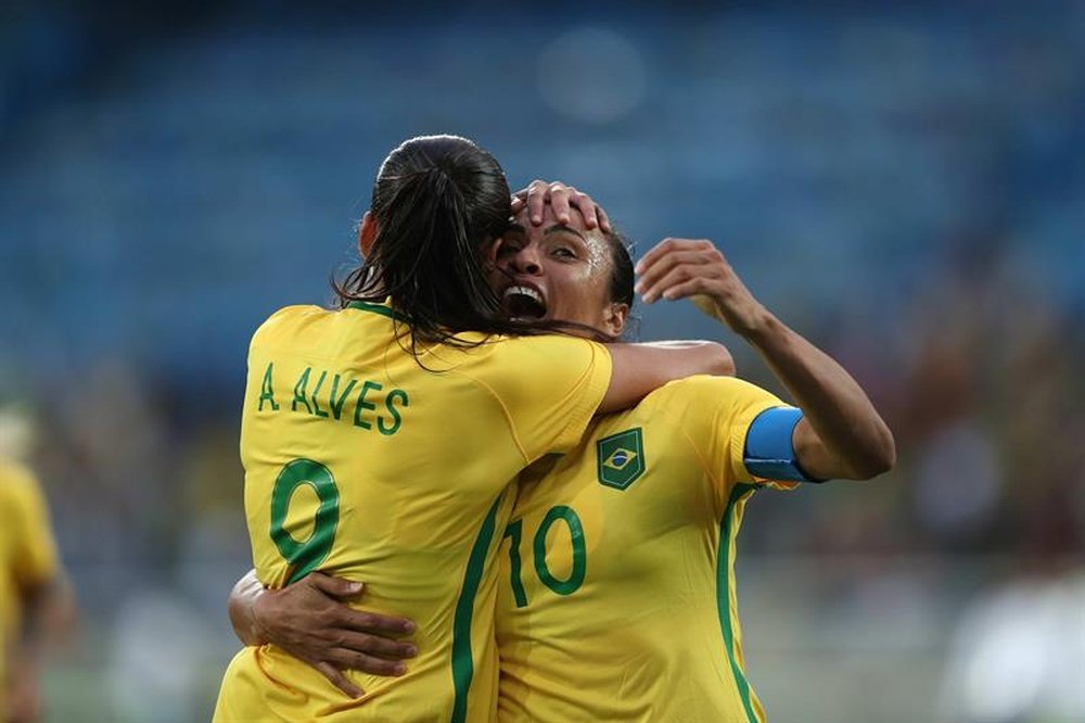 Marta marcó un gol dedicado a todas las mujeres. EFE