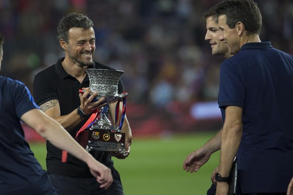 Luis Enrique a tout gagné avec le FC Barcelone en trois saisons. EFE