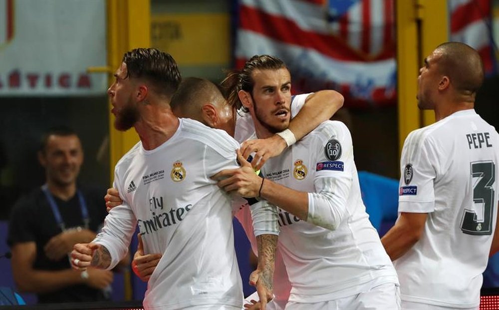 Ramos y Bale se entrenaron con el grupo en el segundo entrenamiento de la semana. EFE/Archivo