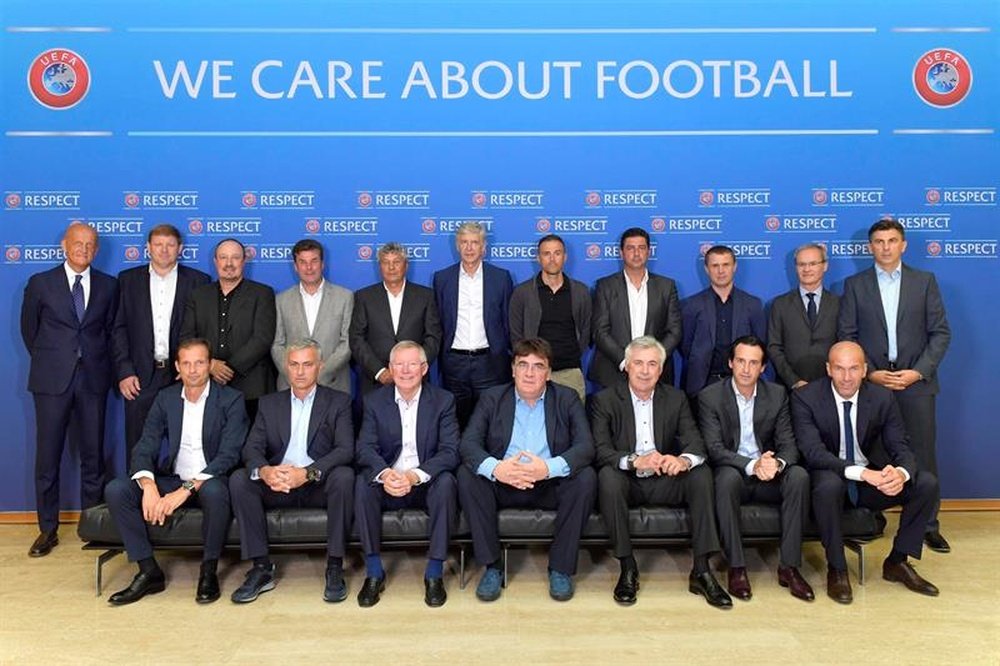 La UEFA reunió a técnicos como Mou, Benítez, Luis Enrique o Zidane. EFE
