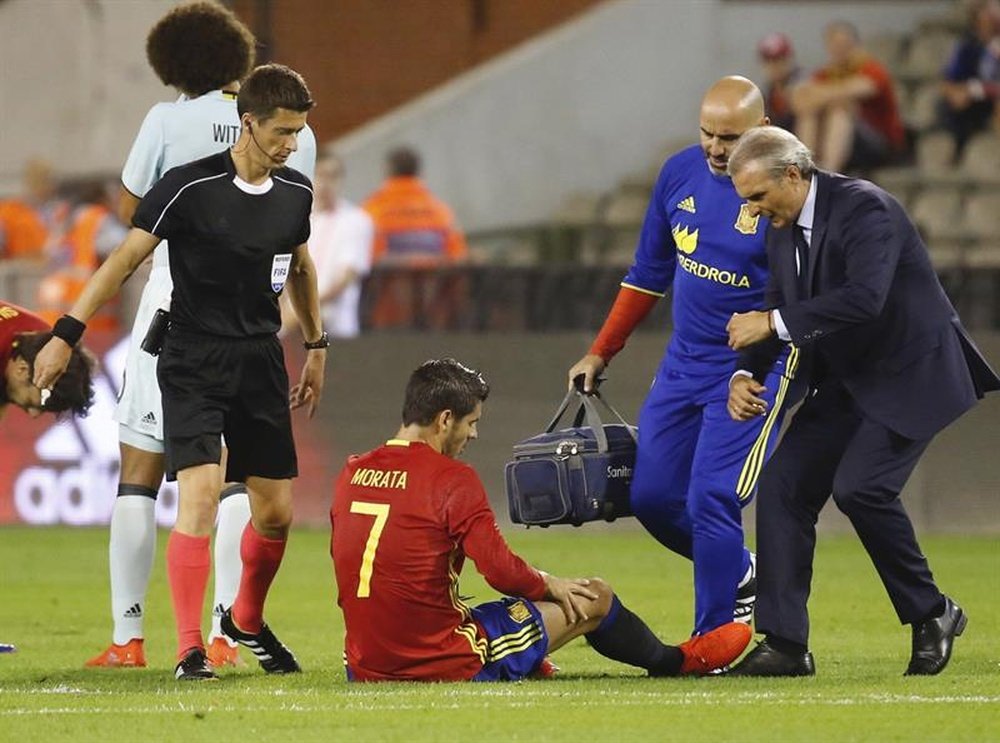 Morata s'est blessé contre la Macédoine. EFE