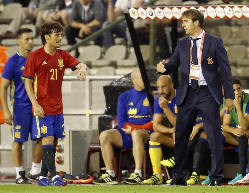 David Silva analizó a España y su rival en la rueda de prensa previa al partido de mañana. EFE