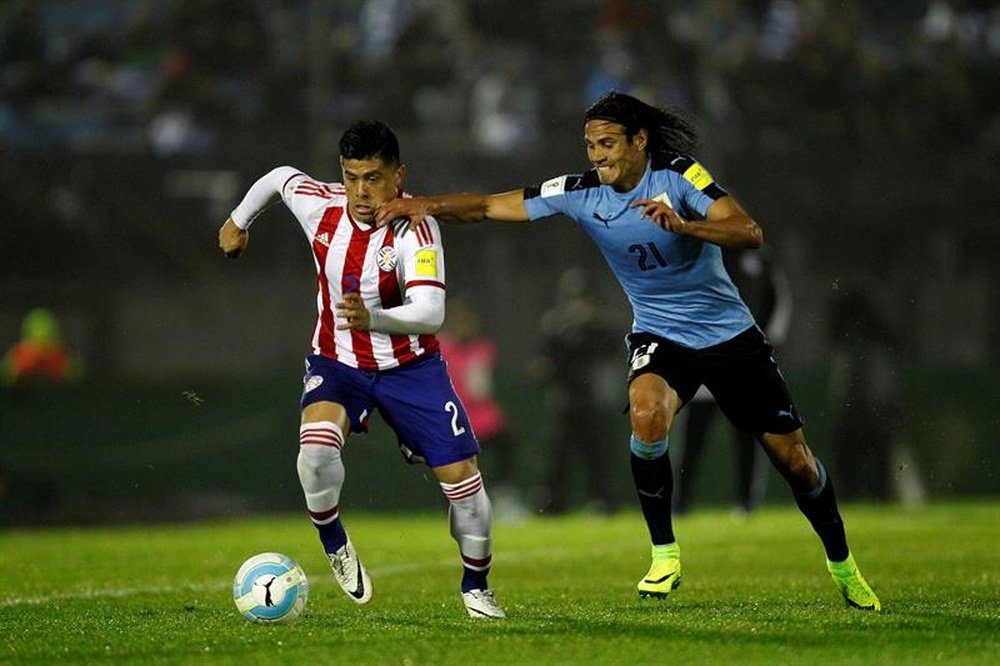 El delentero uruguayo marcó dos goles ante Paraguay. EFE
