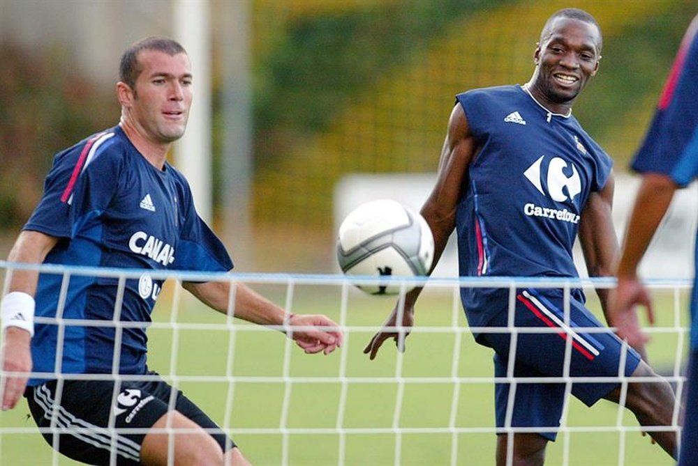 Makelele et Zidane, durant un entraînement avec la sélection française. EFE/Archivo