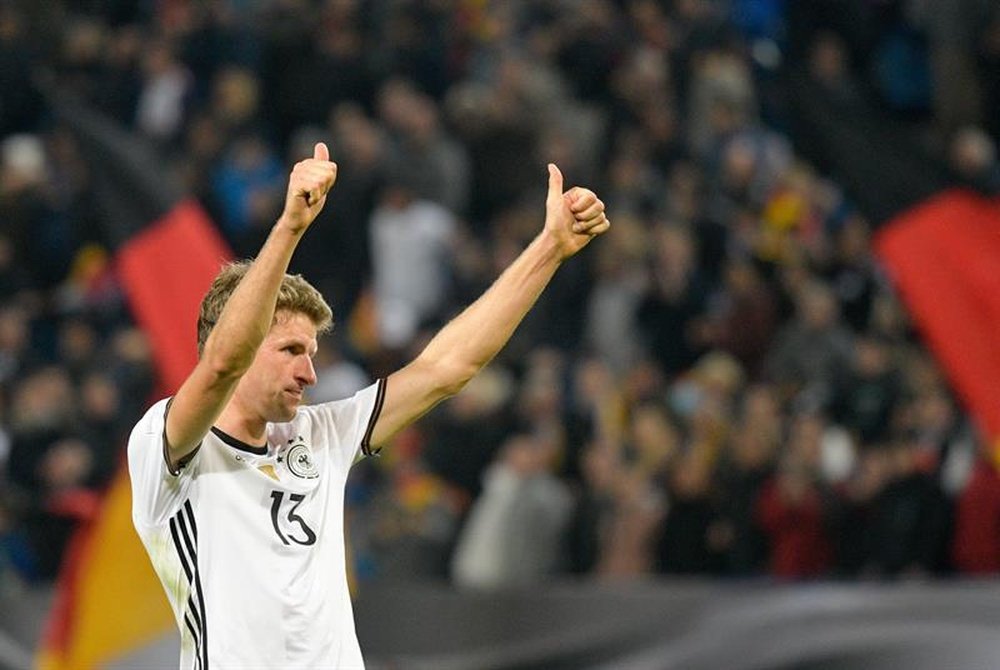 Thomas Müller ha jugado un centenar de partidos con Alemania. EFE