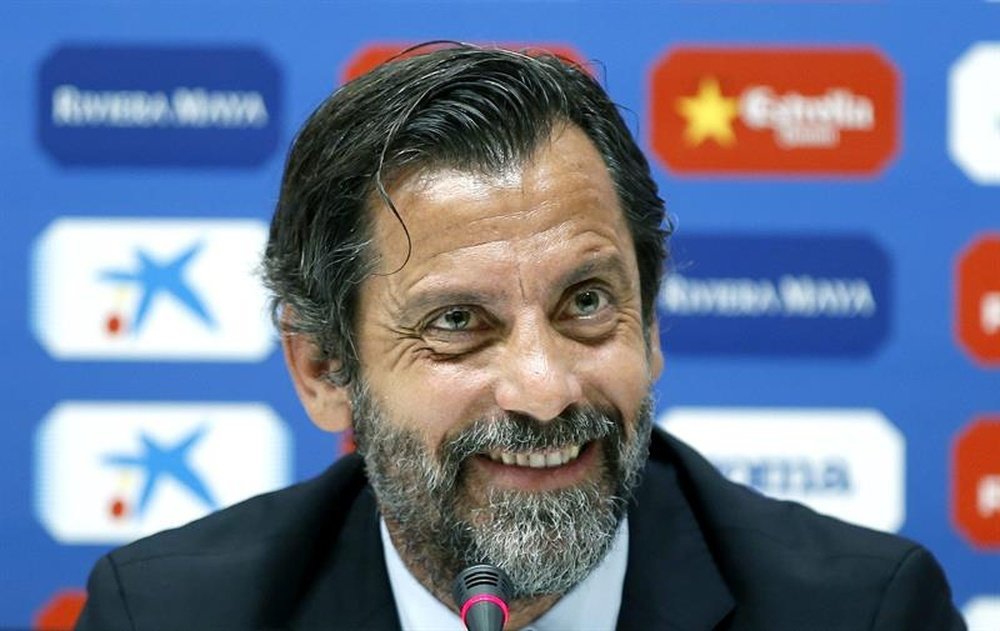 El técnico del Espanyol fue irónico al hablar sobre 'Lucho'. EFE