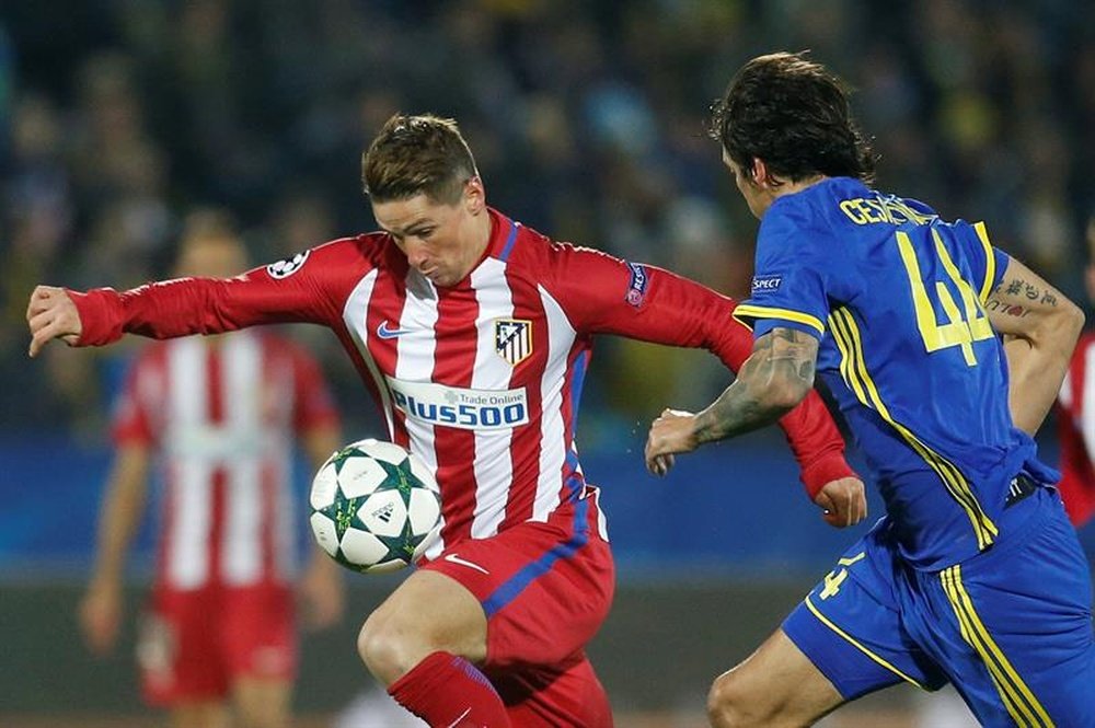 El jugador del Atlético de Madrid Fernando Torres (i). EFE/Archivo