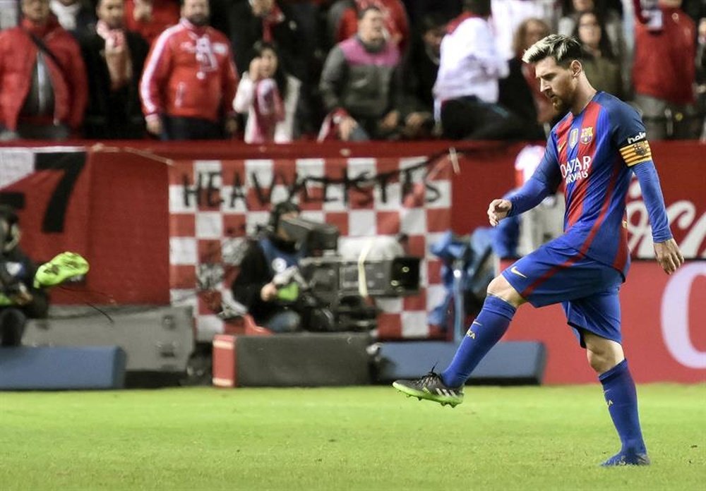 L'attaquant du FC Barcelone, Lionel Messi reste leader du classement du Soulier d'Or. EFE