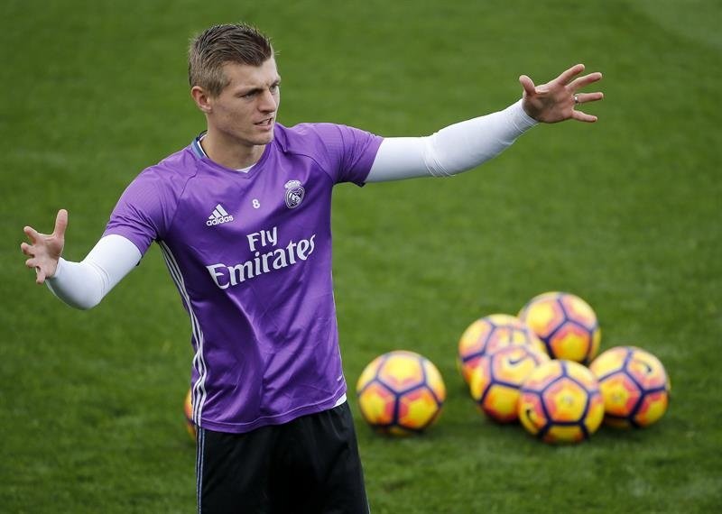 Kroos during a trainings session. EFE/Archivo