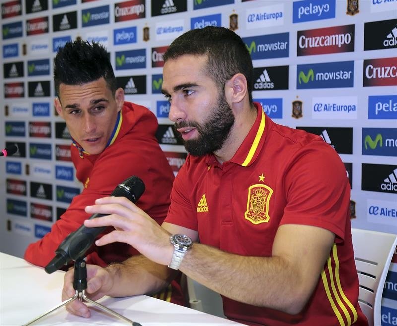 Carvajal ha sido una de las ausencias en el entrenamiento dirigido por Lopetegui. EFE/Archivo