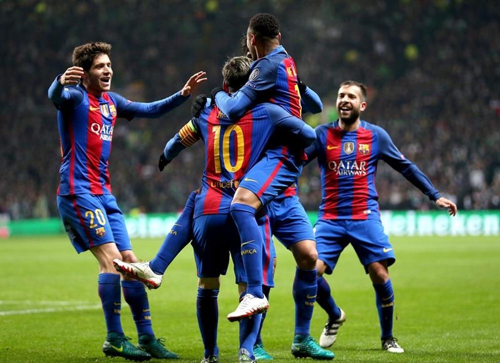 Barcelona player celebrating a goal. EFE