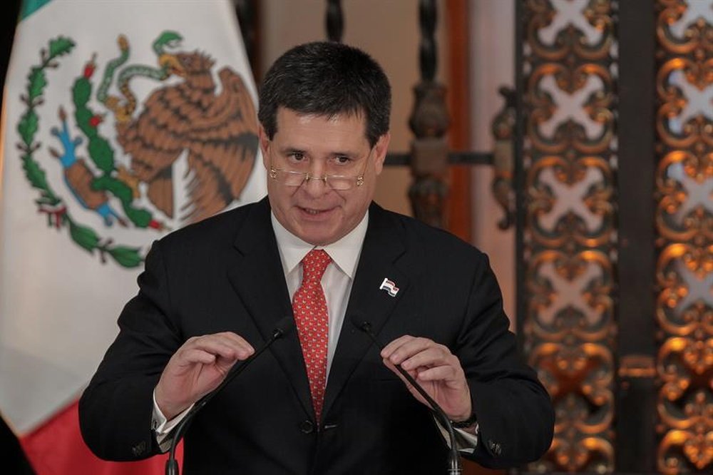 El presidente de Paraguay, Horacio Cartes, durante una rueda de prensa en México. EFE/Archivo