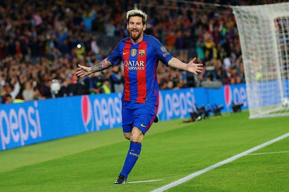 El delantero argentino del FC Barcelona Leo Messi celebra un gol. EFE/Archivo