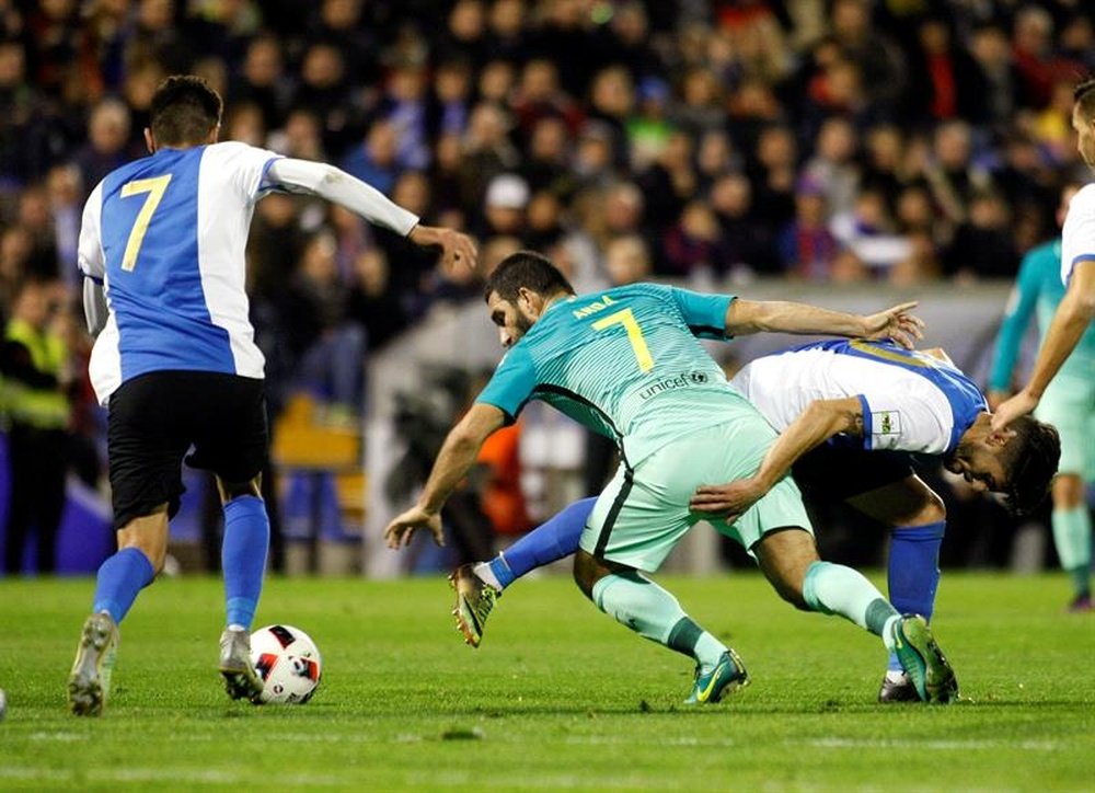 Tras el partido ante el Barcelona en Copa del Rey, el Hércules vuelve a la Liga. EFE