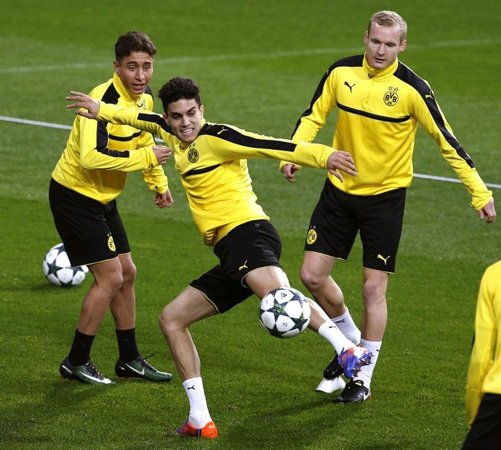 El jugador español del Borussia Dortmund celebró el empate como un 'culé' mas. EFE