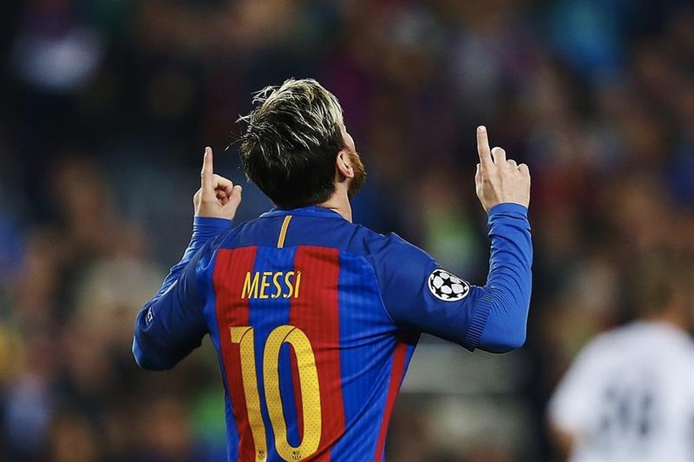 Messi celebrating a goal. EFE