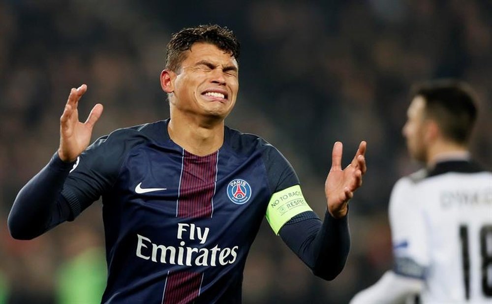 Thiago Silva no quería volver a enfrentarse al Barcelona en Champions. EFE/Archivo