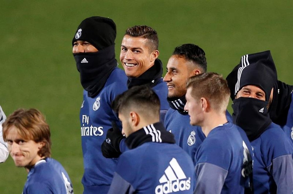 Les joueurs du Real Madrid à l'entraînement. AFP