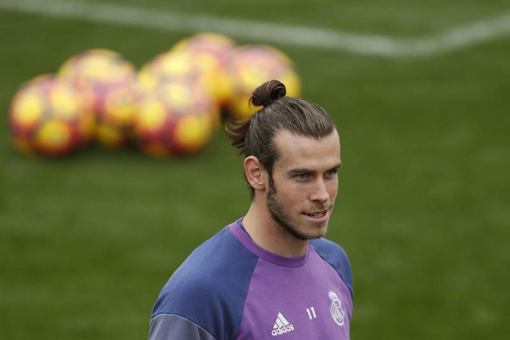 Bale during the training. AFP