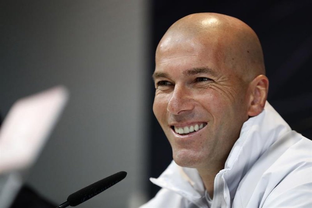 Zinedine Zidane, técnico do Real Madrid, fez ontem um ano ao comando do time branco. EFE