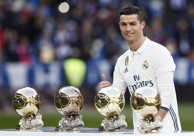 Cristiano Ronaldo: Real Madrid star displays his four Ballon d'Ors