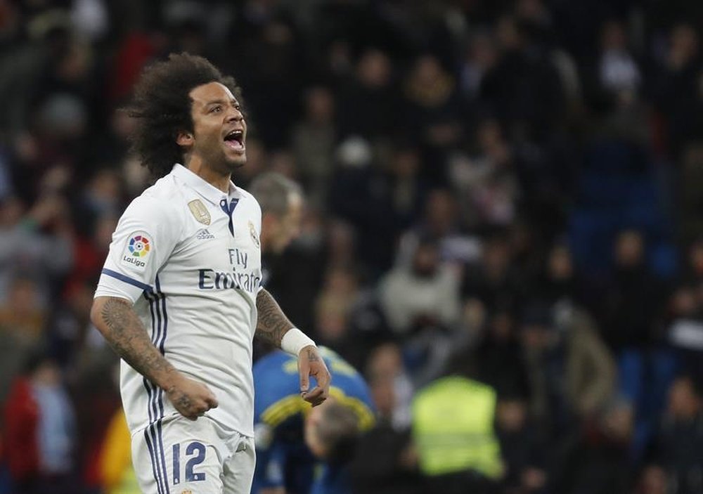 Marcelo celebrating a goal. AFP