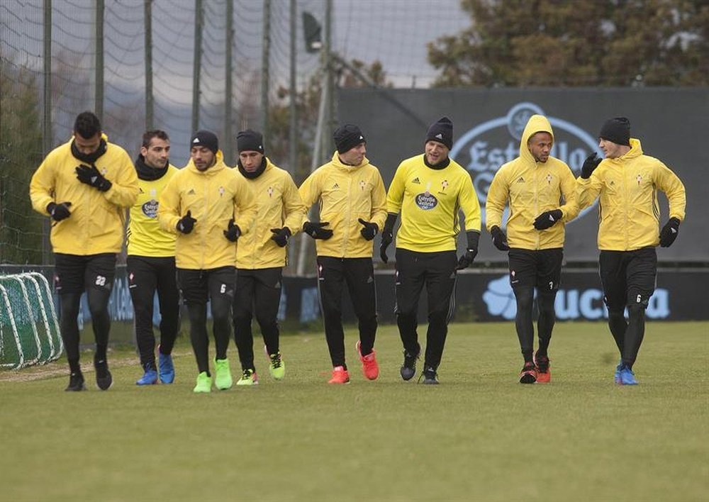 Celta Vigo players training. AFP