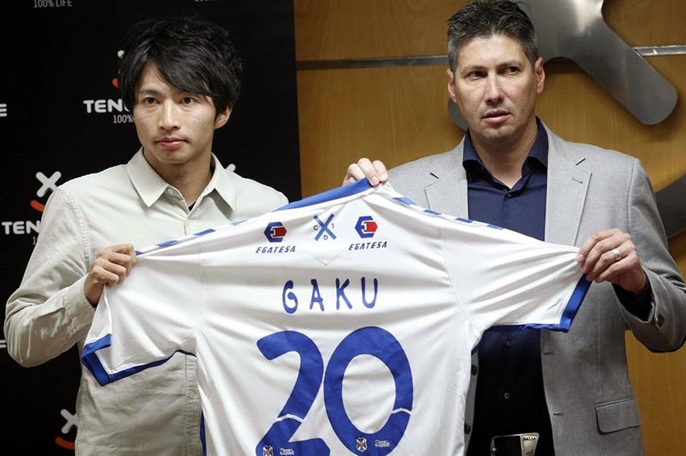 Gaku por fin debutó como titular con el Tenerife. EFE/Archivo
