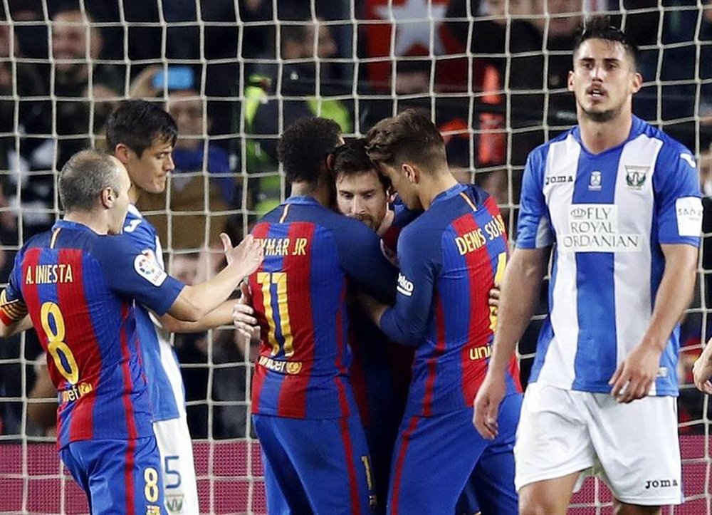 Leo Messi marcó el tanto que evitó una nueva debacle azulgrana. EFE