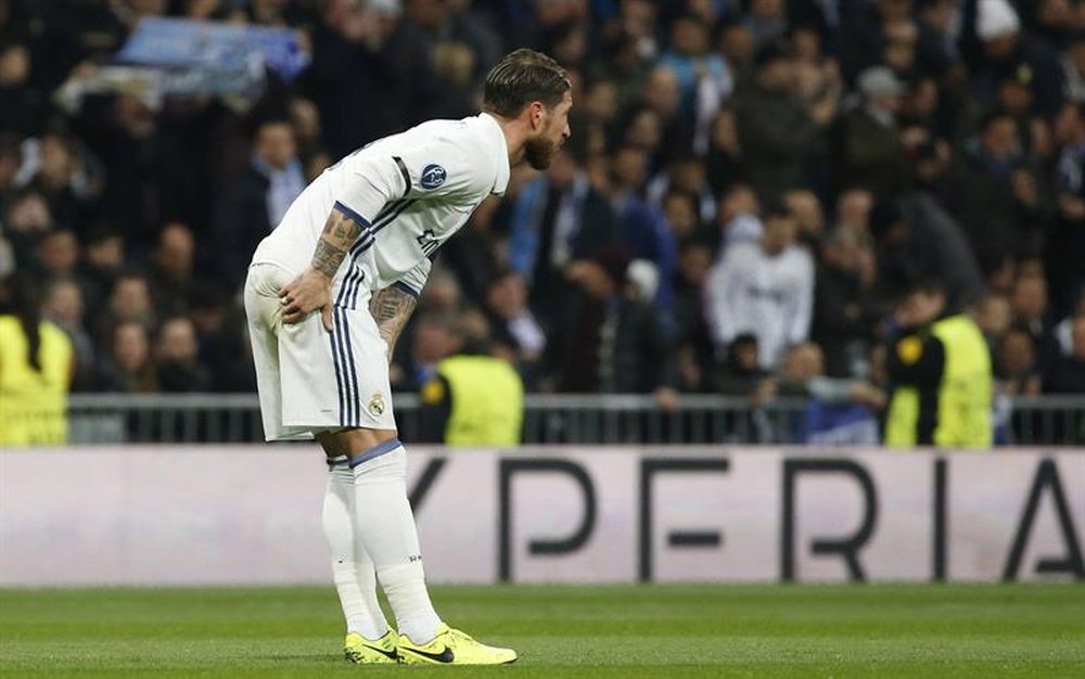 Ramos volvió a trabajar junto a sus compañeros en el entrenamiento del Real Madrid. EFE/Archivo