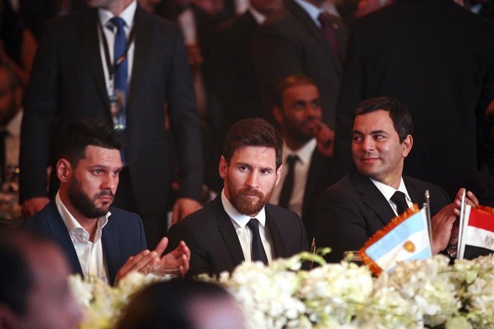 Messi photographed during the event. EFE