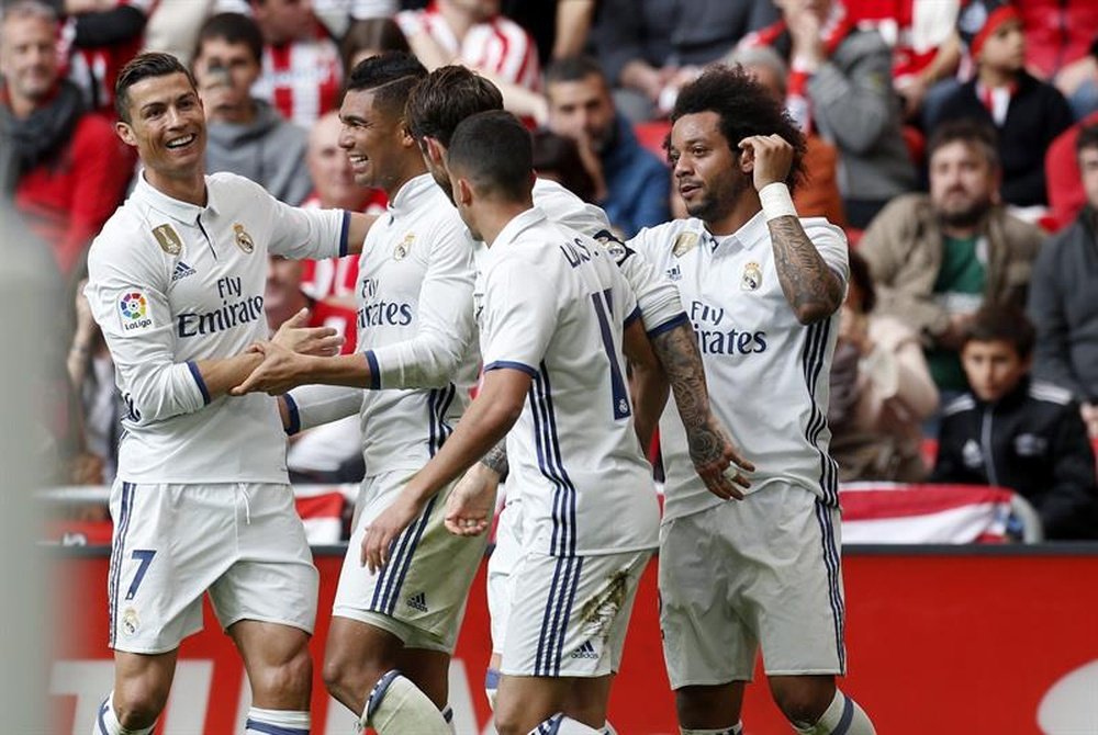 El Madrid lleva 49 partidos consecutivos marcando gol. EFE