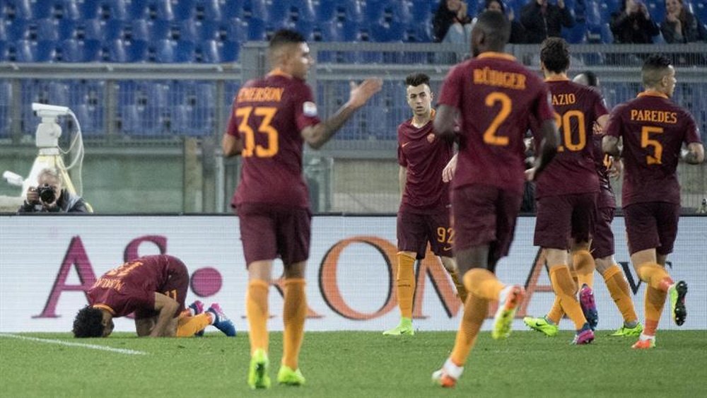 La Roma tuvo que remontar el tanto inicial del Sassuolo. EFE/EPA