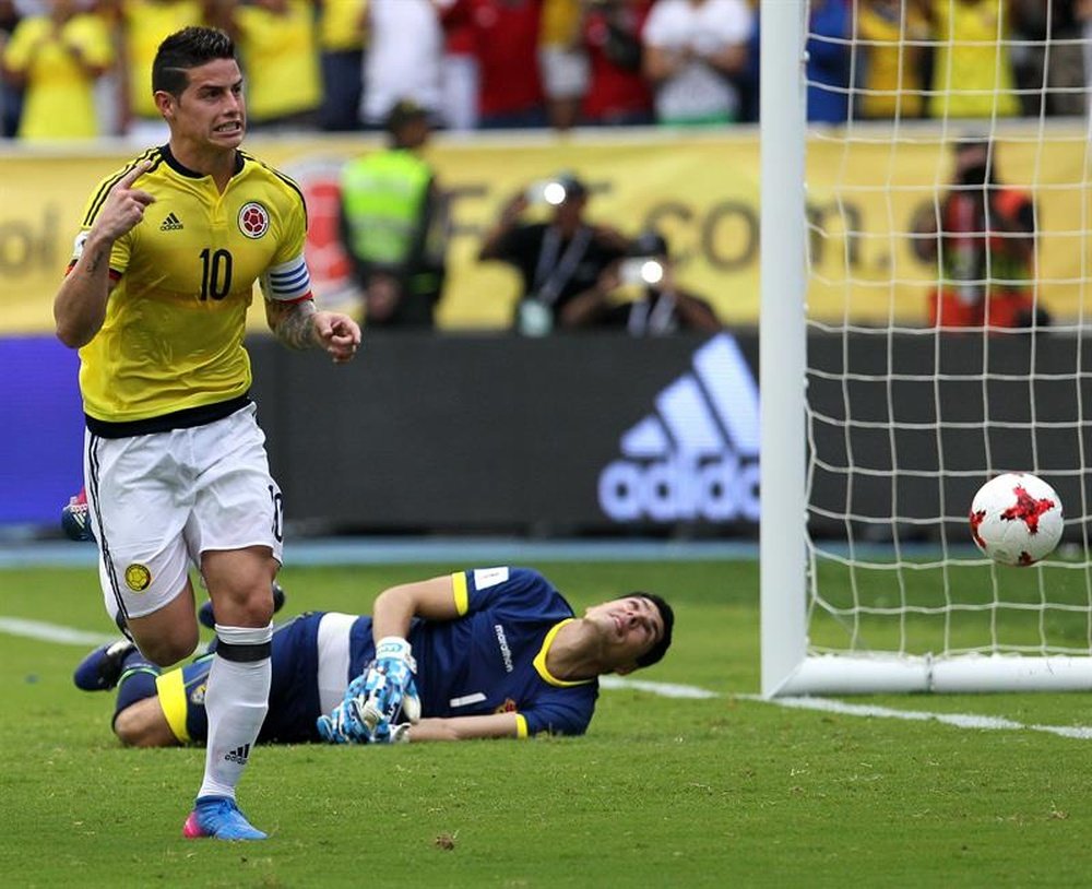 Gol anotou o tento da vitória da Colômbia sobre a Bolívia. EFE