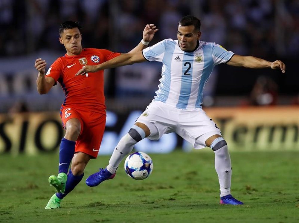 Gabriel Mercado se lesionó con Argentina en el encuentro ante Chile. EFE/Archivo