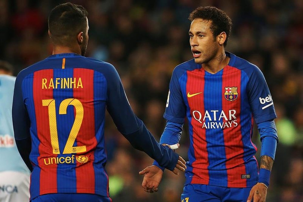 Neymar le puso un curioso apodo a Rafinha. EFE