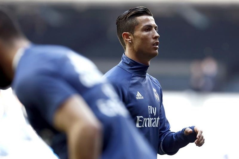 L'attaquant du Real Madrid Cristiano Ronaldo à l'entraînement. EFE