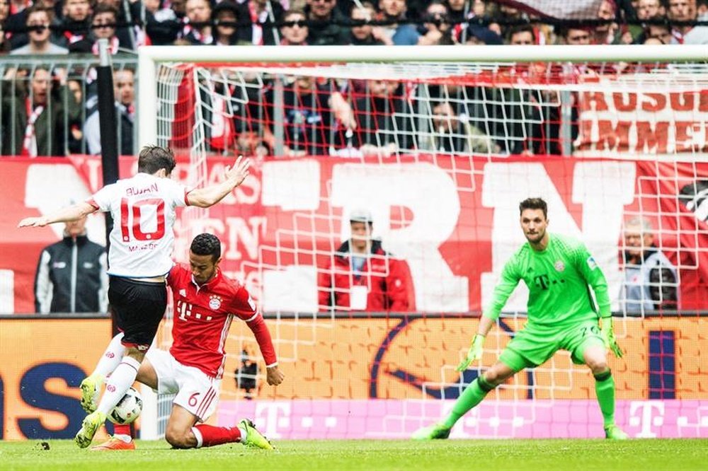 Bojan inauguró el marcador en el Bayern-Mainz de la jornada 30 de la Bundesliga. EFE/EPA